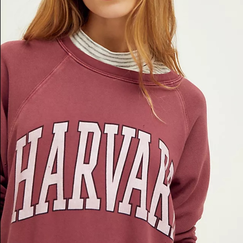 Free People Distressed Harvard Sweatshirt